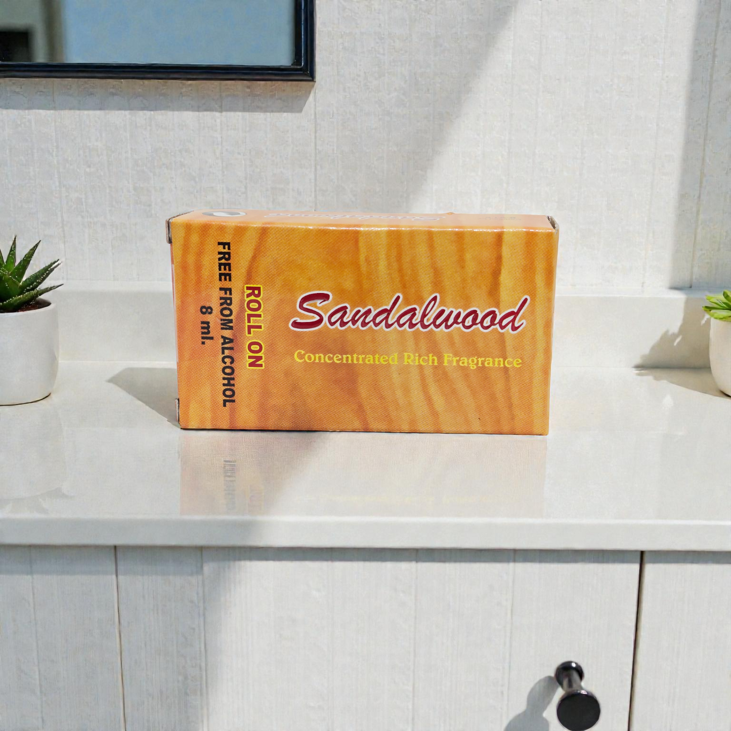 Khadi Natural Sandalwood Roll-On Perfume – 8ml Alcohol-Free Concentrated Rich Fragrance