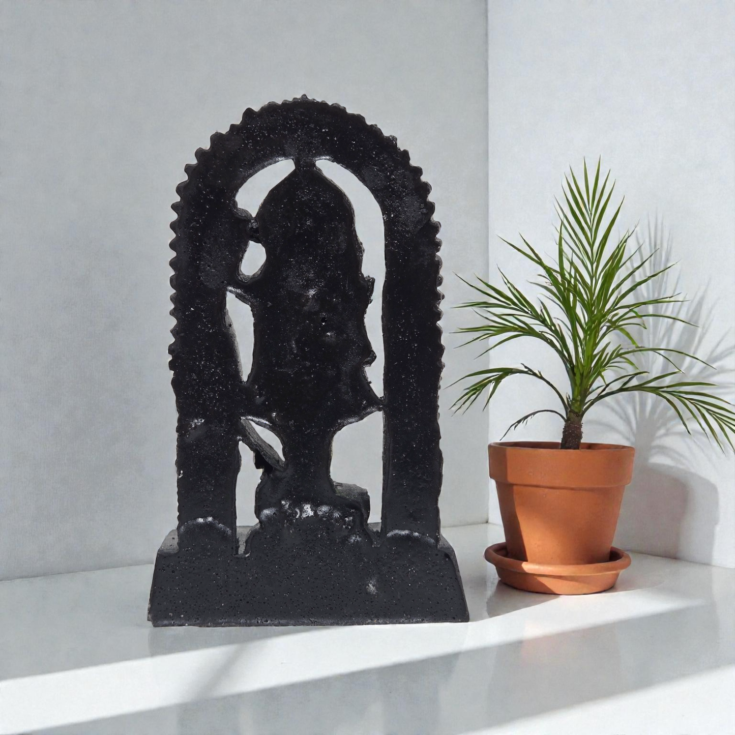 Handcrafted Ram Lalla Polyresin Idol – Ayodhya Ram Mandir Inspired Black & Gold Murti for Home Temple & Vastu