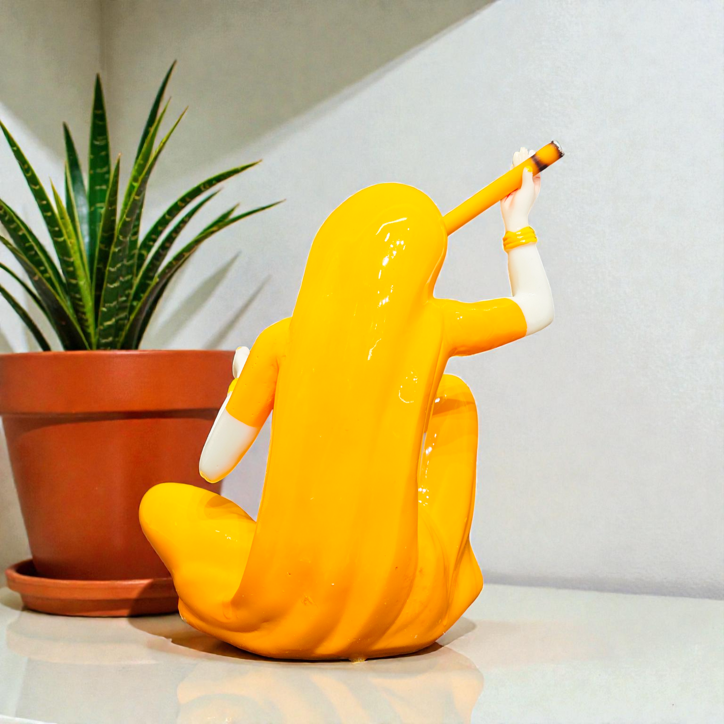 Meera Bai Marble Finish Statue | Polyresin Idol 9 Inch for Home Temple & Décor