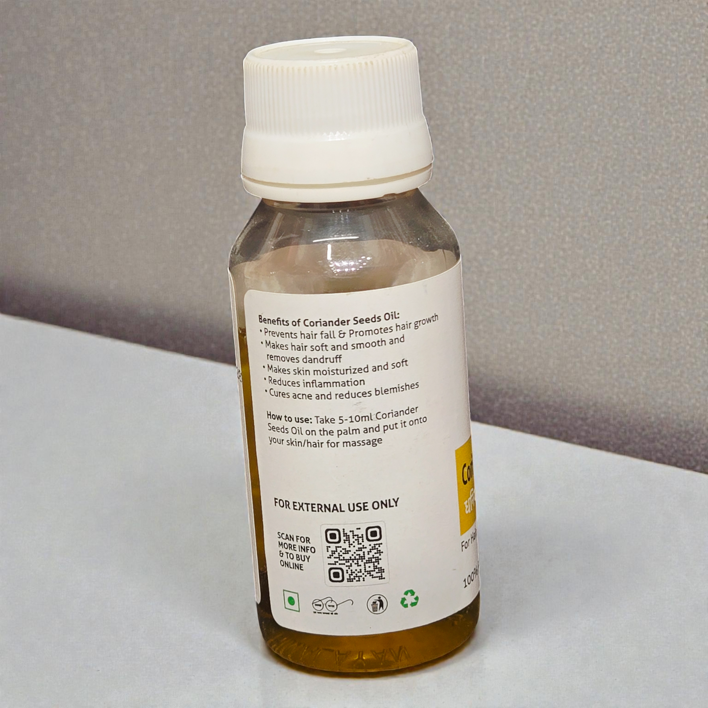 Vedsun Coriander Seeds Oil (Dhaniya Tail) - 100% Pure Natural Oil | For Hair Growth & Glowing Skin - 50ml