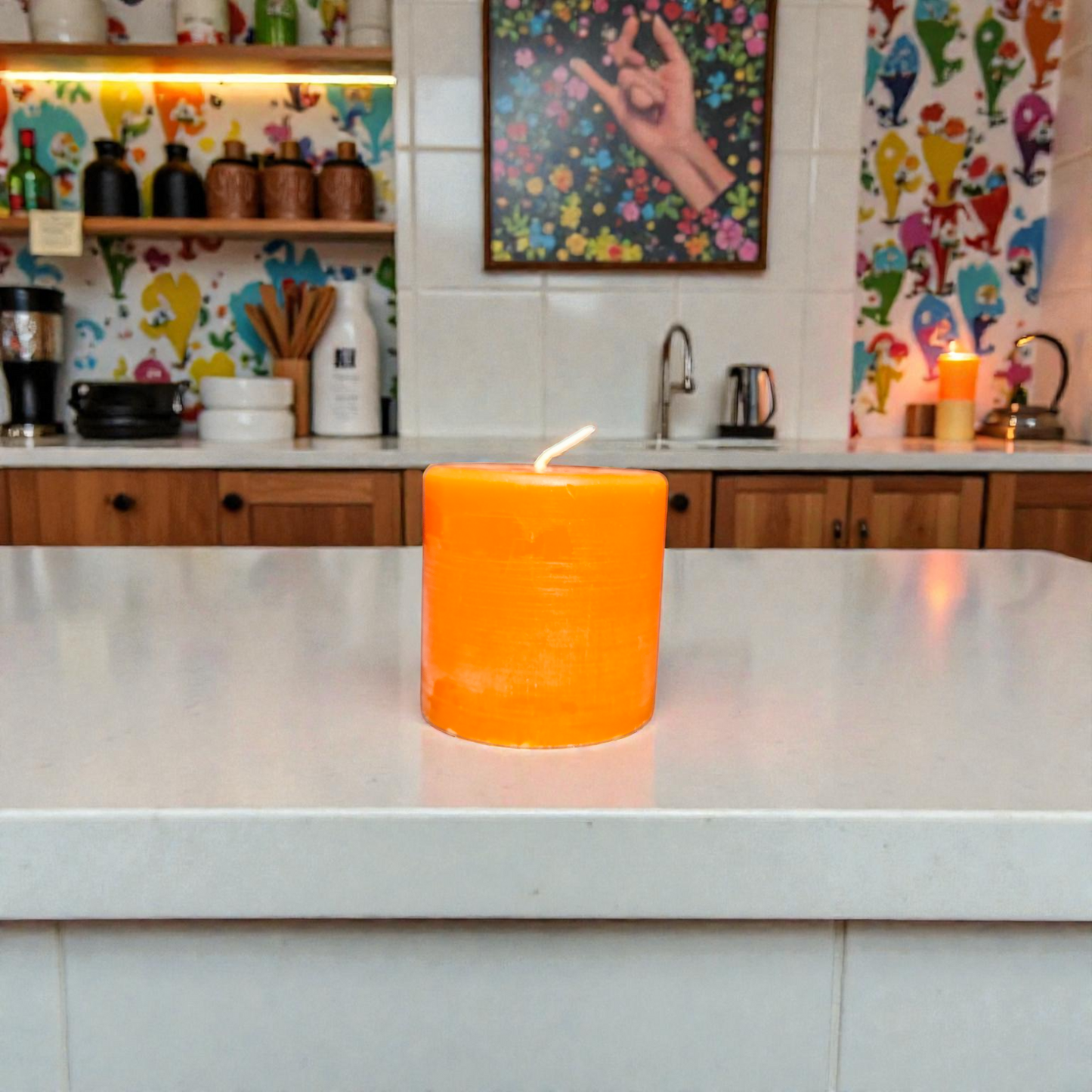 Sandalwood Scented Pillar Candle - Premium Aromatherapy for Relaxation & Meditation