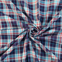 Premium Checked Woolen Fabric – Navy Blue Multicolour Checks (42 Inches Width)