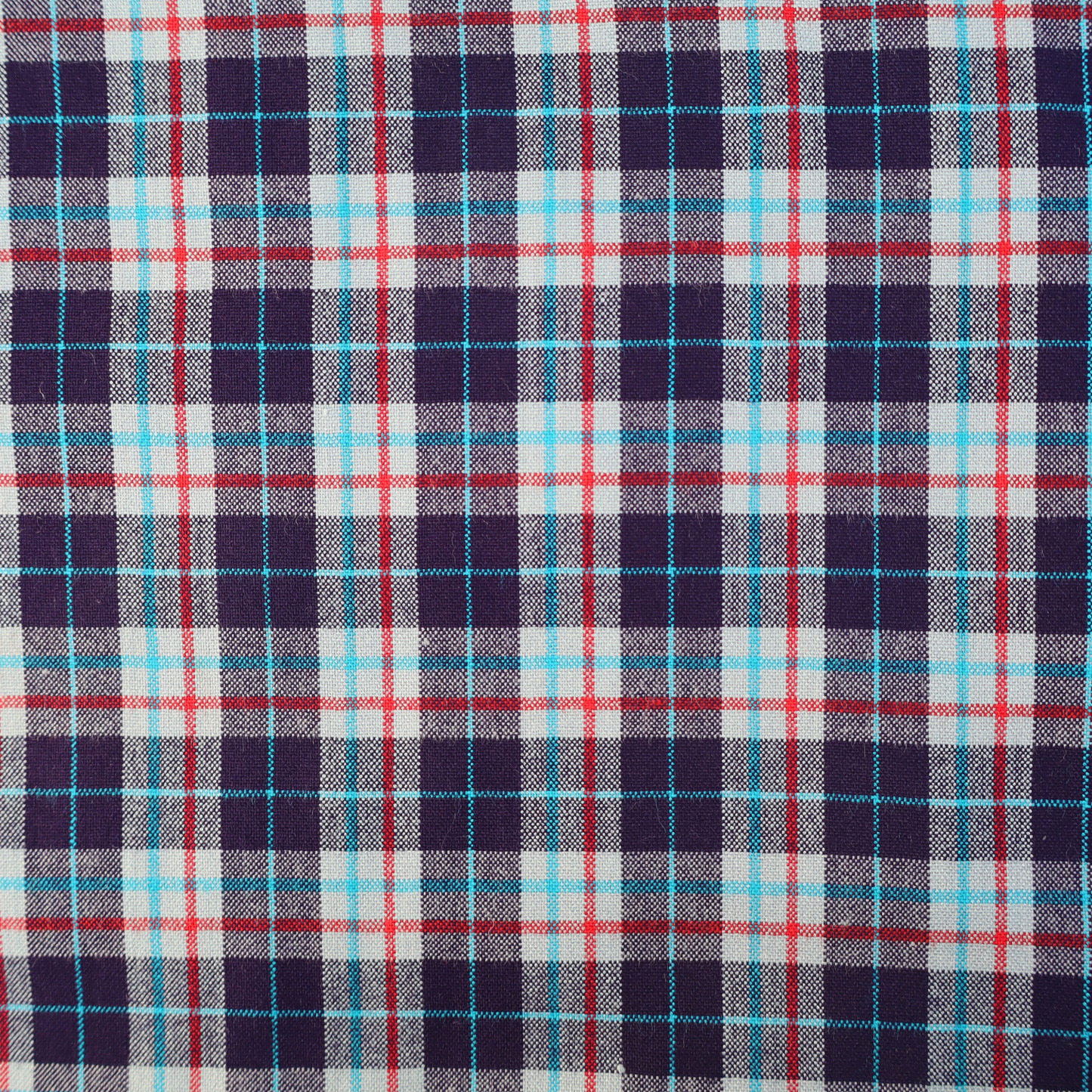 Premium Checked Woolen Fabric – Navy Blue Multicolour Checks (42 Inches Width)