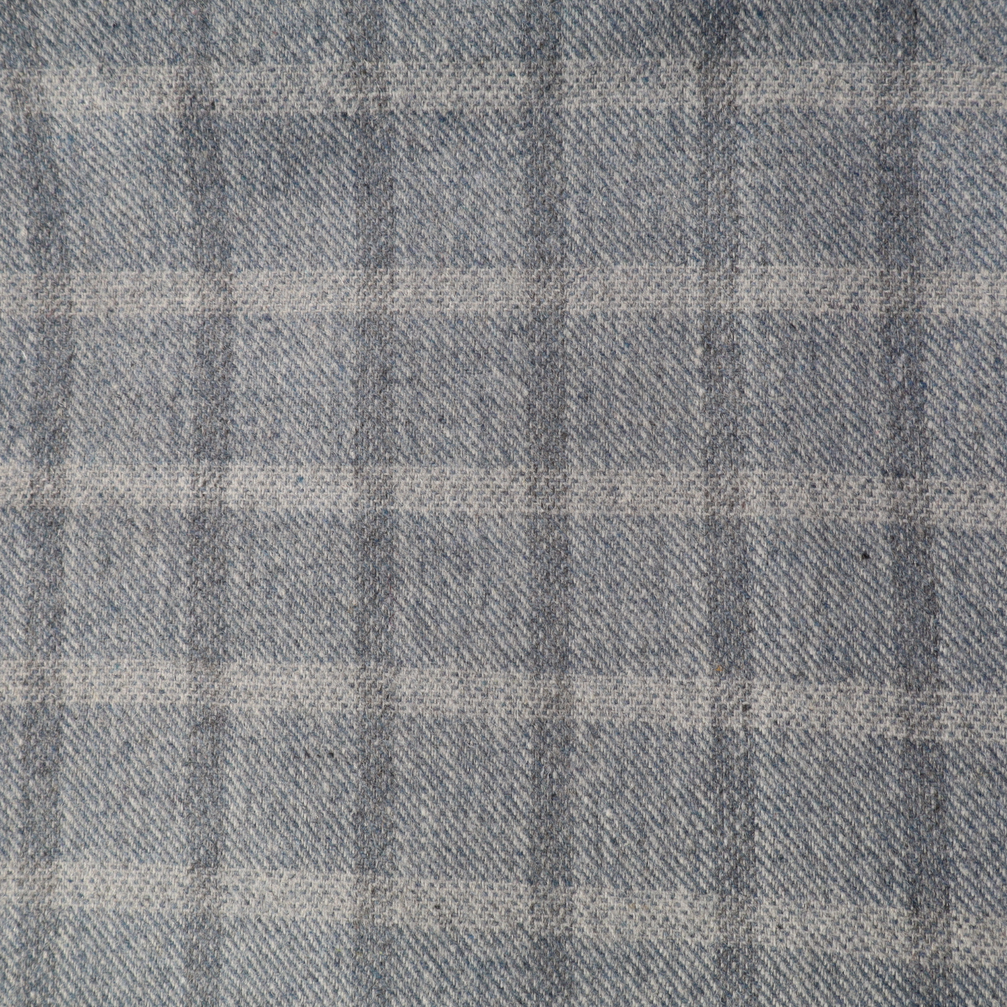 Premium Blue-Grey Woolen Tweed Fabric – Classic Check Pattern | Width 58 Inches