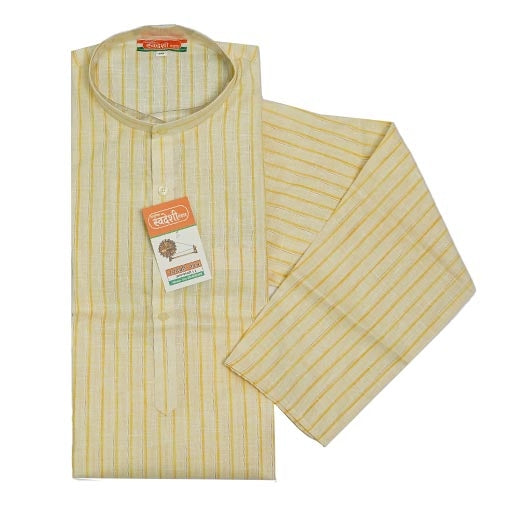 Mens Khadi Cotton Linen Kurta (Full Sleeves)