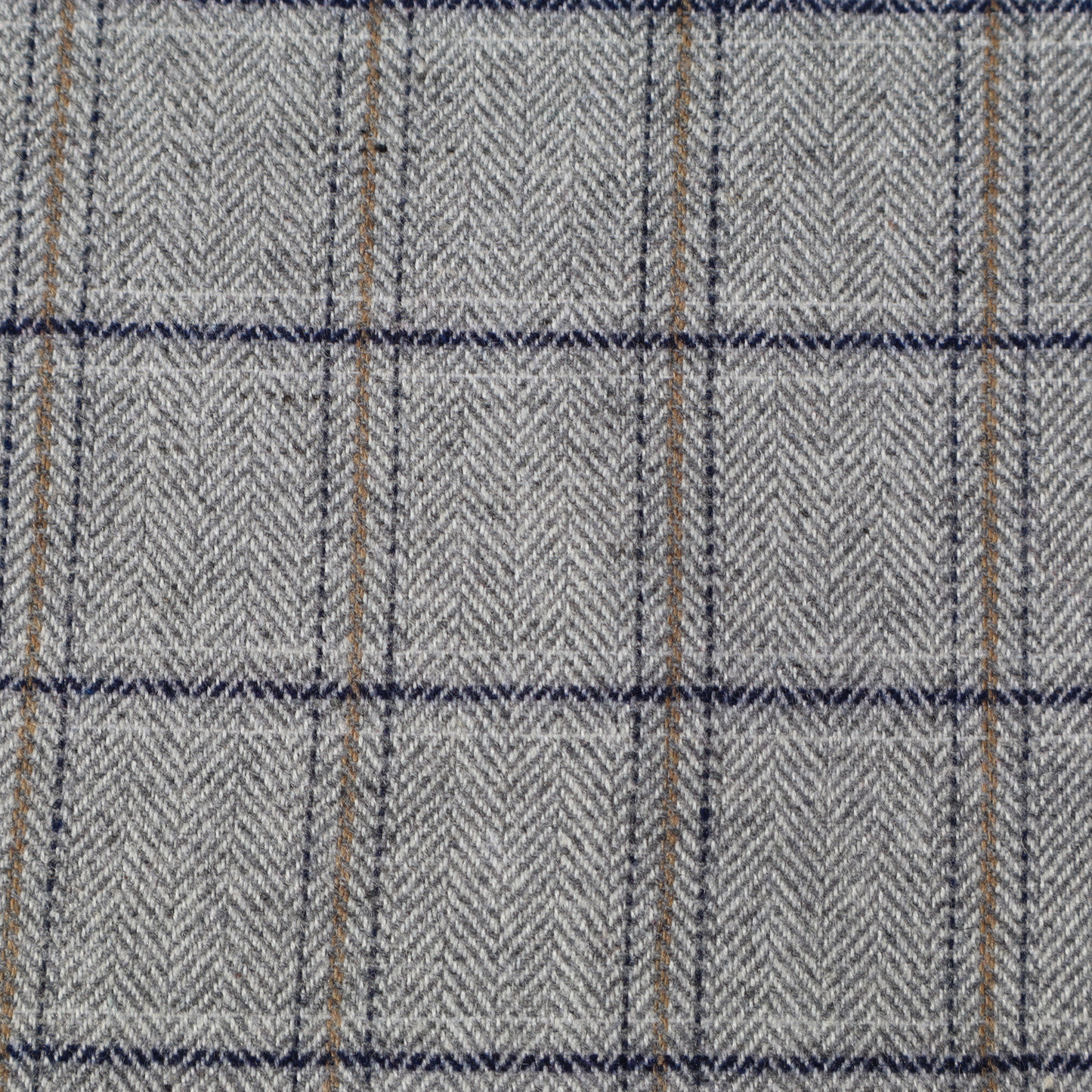 Classic Grey Woolen Tweed Fabric with Fine Checks | Premium Winter Wear | Width 58 Inches