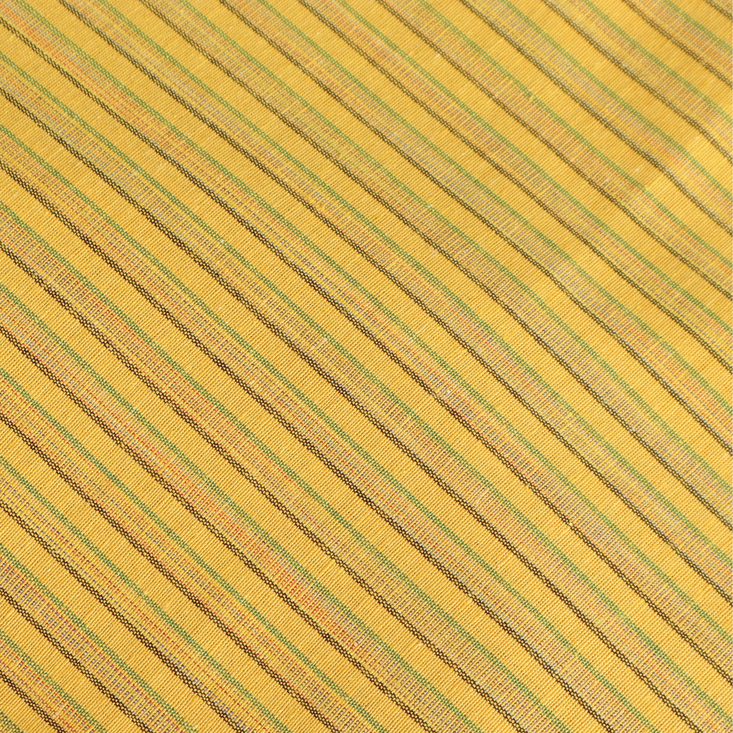 Mustard Yellow Striped Cotton Fabric | Soft & Breathable | Width 42 Inches