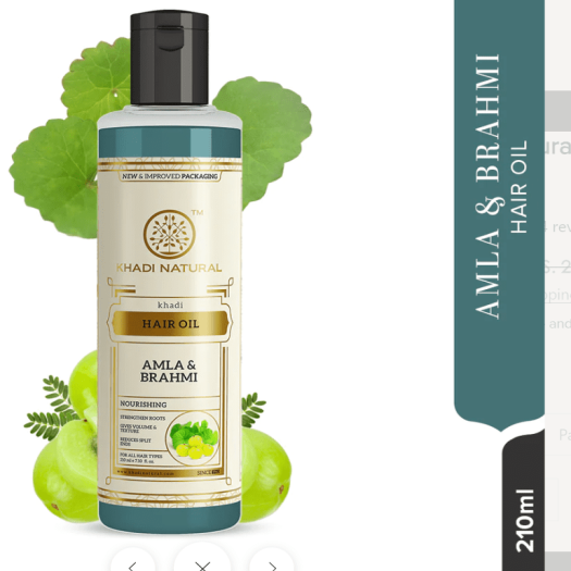 Khadi Natural Amla and Brahmi Herbal Hair Oil