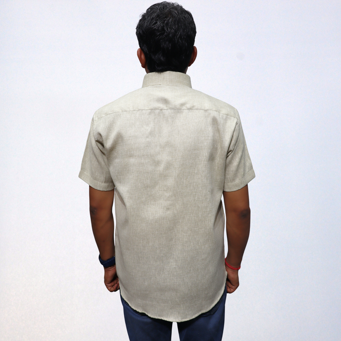 Soothing Lemon Yellow Swadeshi Handmade Cotton Shirt (Half Sleeve)