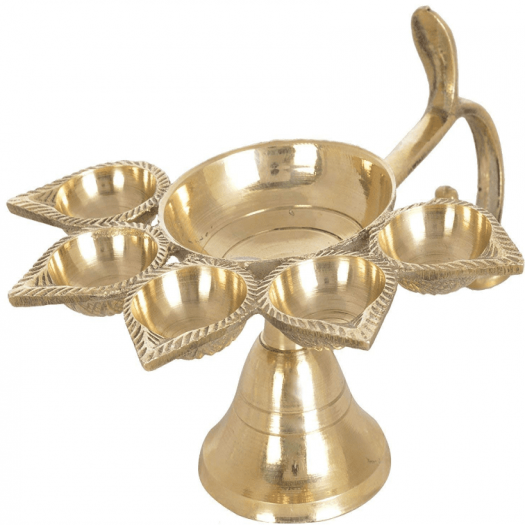Brass Five Face Aarti Diya