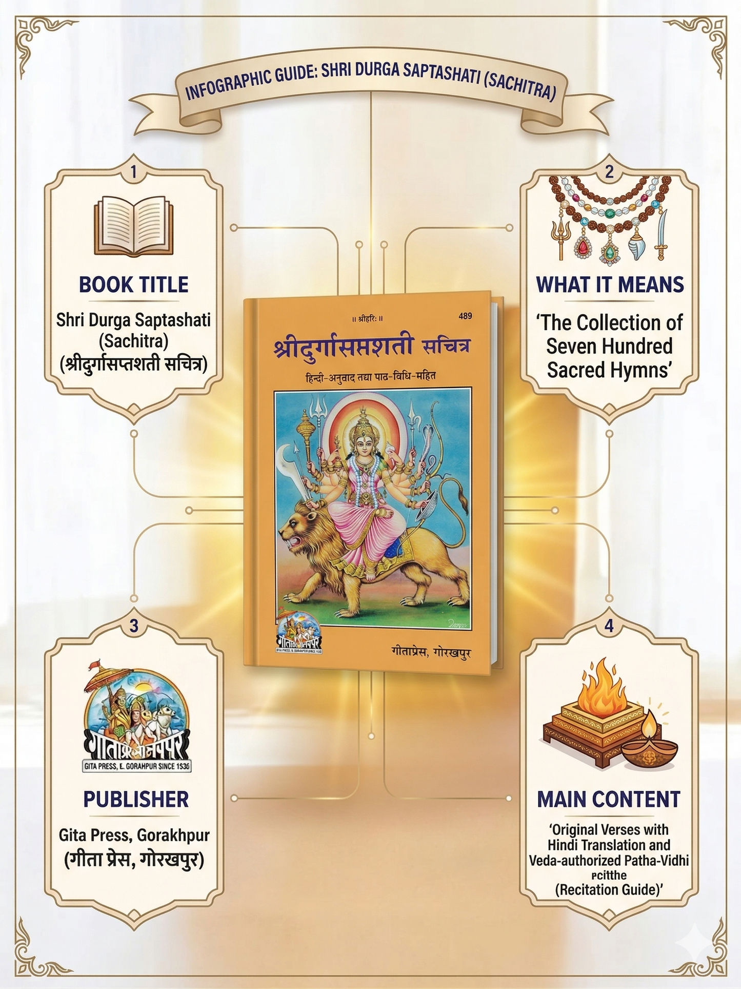 Gita Press Shree Durga Saptashati Sachitra (Code 489) – Hindi Translation with Path-Vidhi