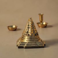 Adhunik Swadeshi Bhandar Brass Shree Yantra Pyramid | Vastu & Spiritual Decor | Handcrafted Brass Idol