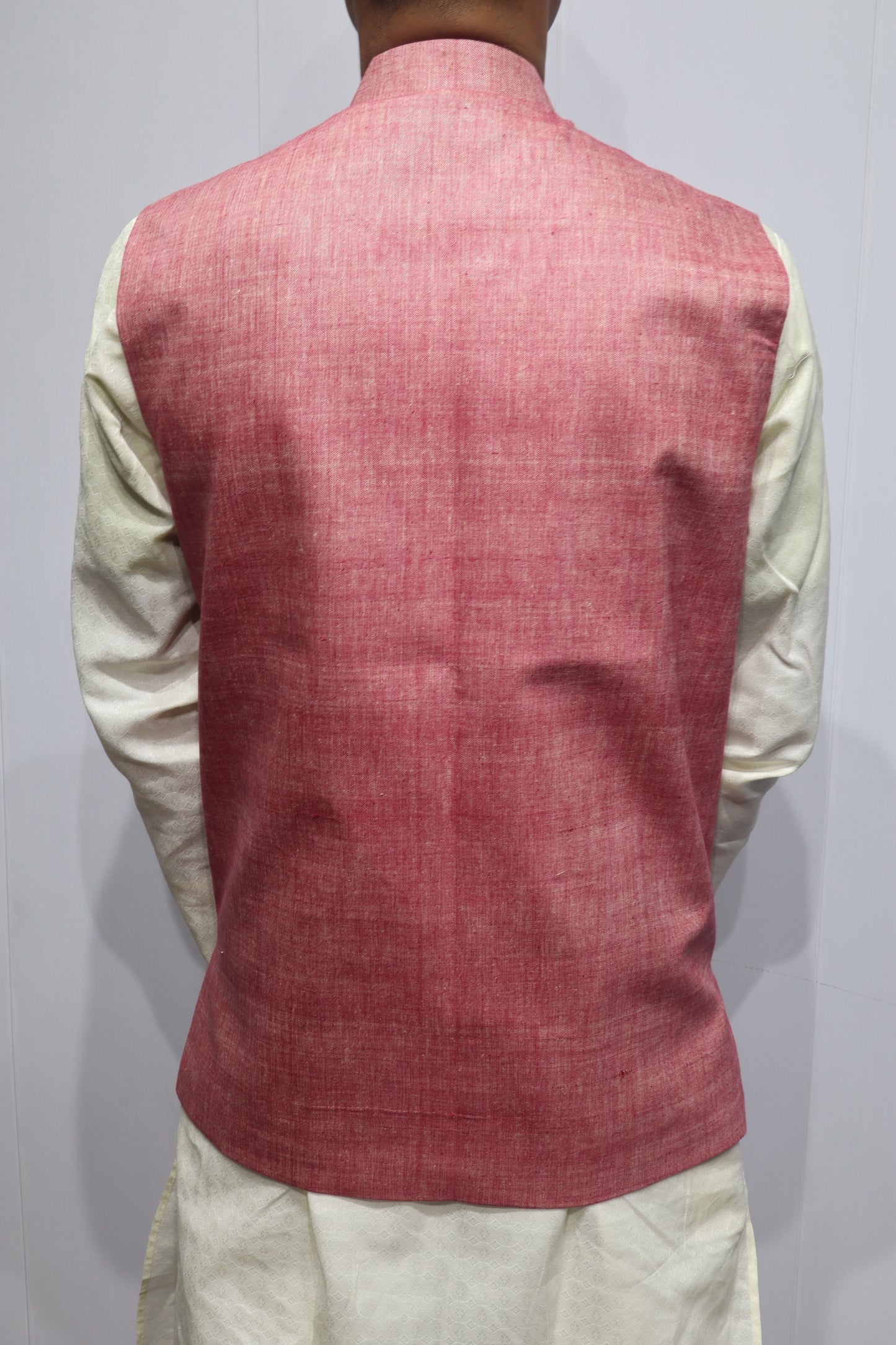 Men’s Rose Pink Silk Nehru Jacket – Elegant Festive & Wedding Ethnic Wear