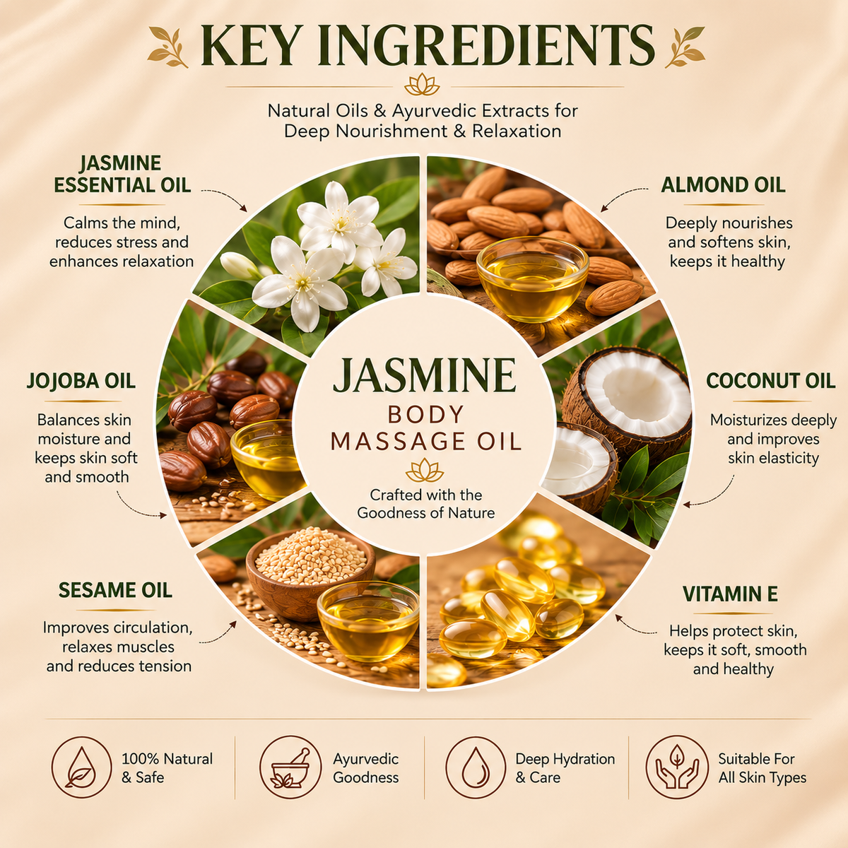 SATVA Jasmine Massage Oil Inredients