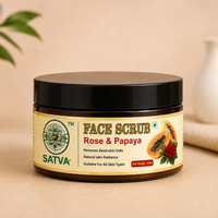 Satva Rose & Papaya Face Scrub | Herbal Facial Scrub for Gentle Exfoliation & Smooth Skin