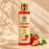 SATVA Strawberry Face Wash โ SLS & Paraben Free, Fresh & Glowing Skin, 210ml