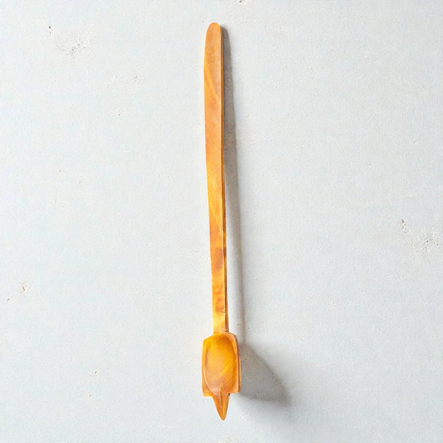 Wooden Hawan Spoon – Long Handle Natural Wood Ladle for Pooja & Havan