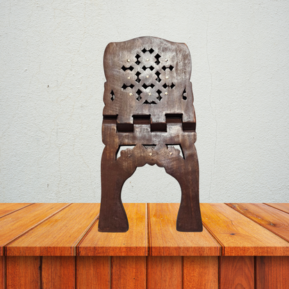 Handcrafted Wooden Rehal – Foldable Holy Book Stand for Puja & Reading
