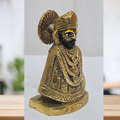 Pure Brass Khatu Shyam Ji Idol – Divine Shyam Baba Statue for Home Temple & Puja
