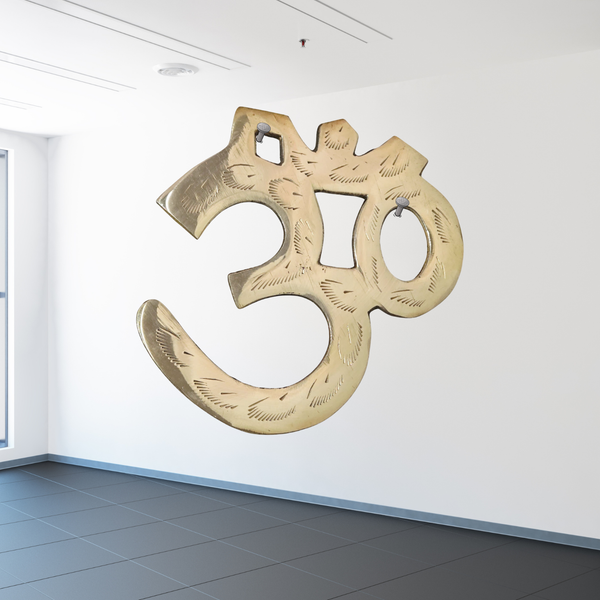 Pure Brass Om Wall Hanging – Auspicious Om Symbol for Home, Temple & Office Vastu