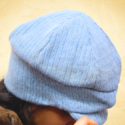 Premium Light Blue Woolen Beret Cap for Men & Women – Soft Knitted Winter Slouchy Beanie Hat for Cold Weather