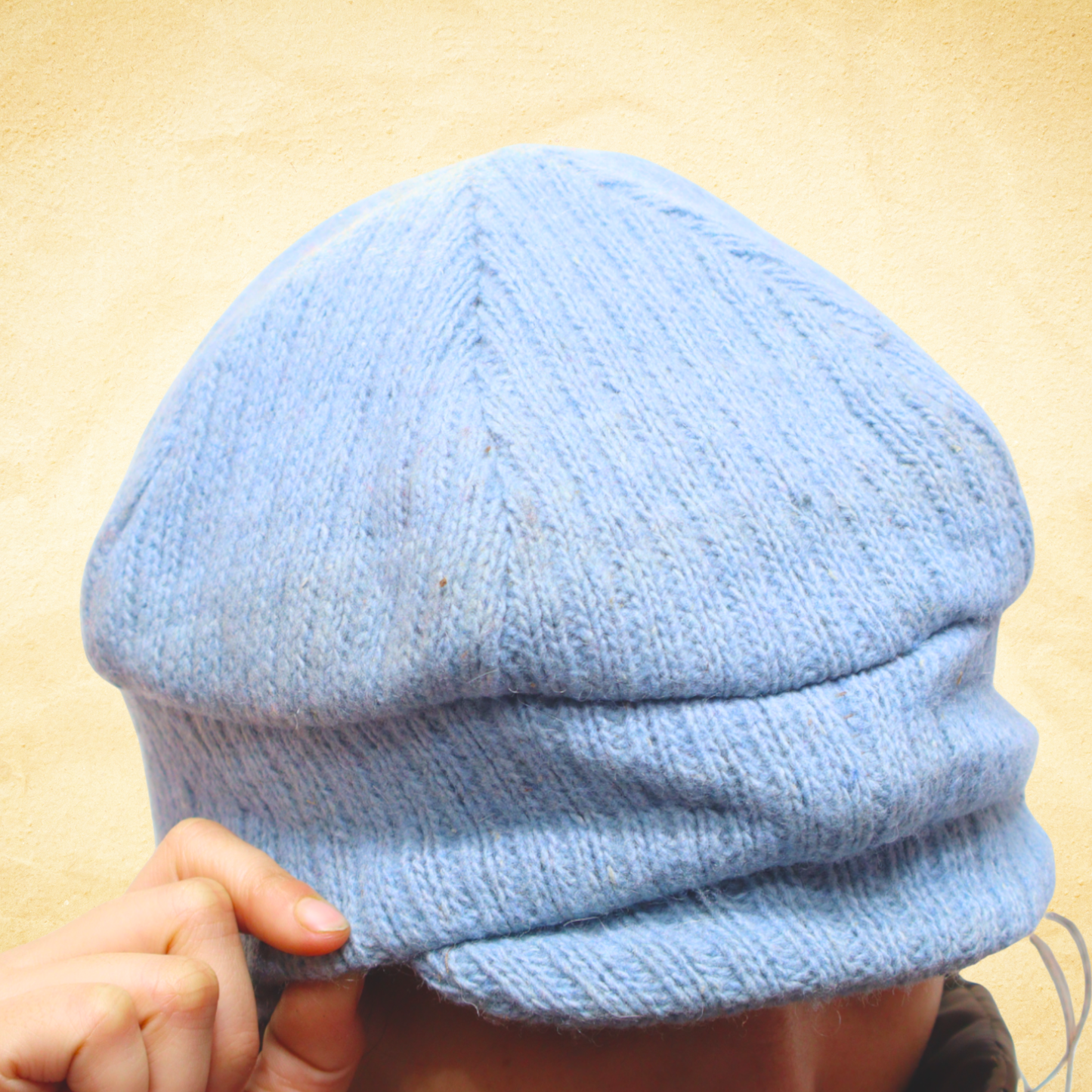 Premium Light Blue Woolen Beret Cap for Men & Women – Soft Knitted Winter Slouchy Beanie Hat for Cold Weather