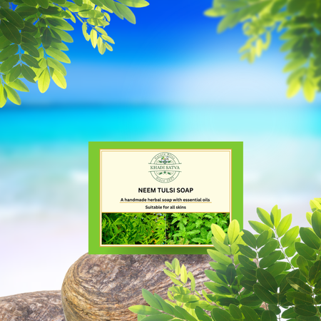 Neem Tulsi Soap by Khadi Satva – Herbal Cleanse & Skin Purifier