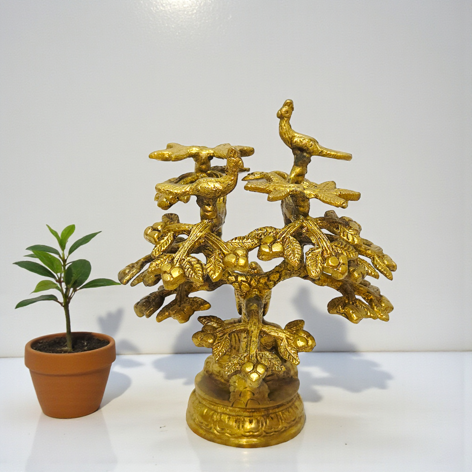 Khadi Brass Kalpavriksha Tree | Handcrafted Peacock Idol