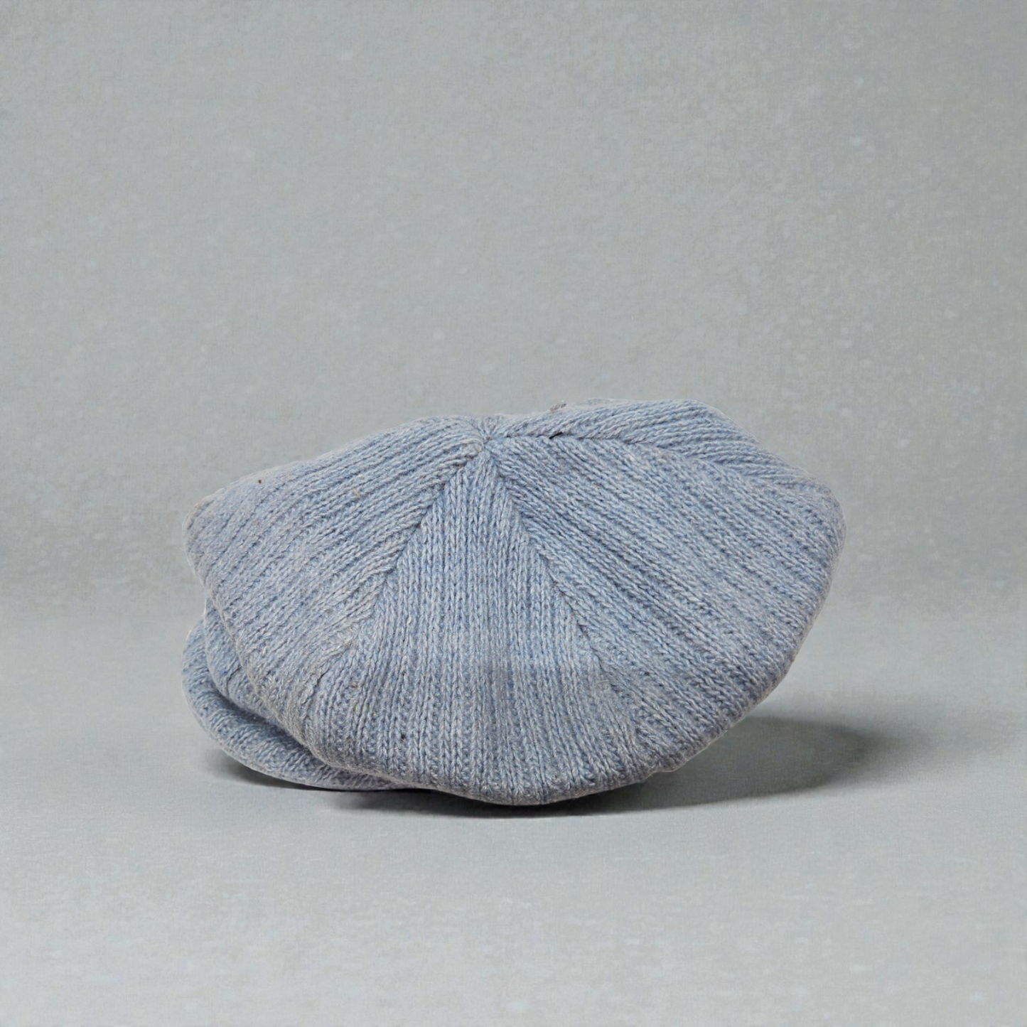 Premium Light Blue Woolen Beret Cap for Women – Stylish Knitted Winter Hat with Visor Brim & Soft Fleece Lining