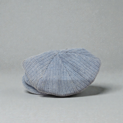 Premium Light Blue Woolen Beret Cap for Women – Stylish Knitted Winter Hat with Visor Brim & Soft Fleece Lining