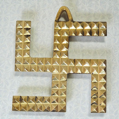 Pure Brass Swastik – Auspicious Vastu Symbol for Home & Temple (4.2 x 3.6 Inch)