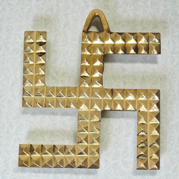 Pure Brass Swastik – Auspicious Vastu Symbol for Home & Temple (4.2 x 3.6 Inch)
