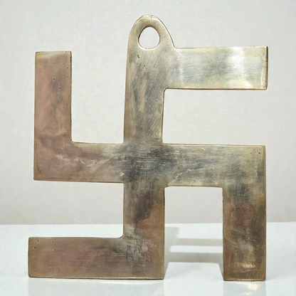 Big Size Pure Brass Swastik – Auspicious Vastu Symbol for Home, Temple & Office (9.8 x 8.6 Inch)