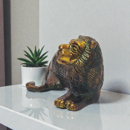Handcrafted Pure Brass Lion Idol – Majestic Sher Murti for Home Decor & Vastu