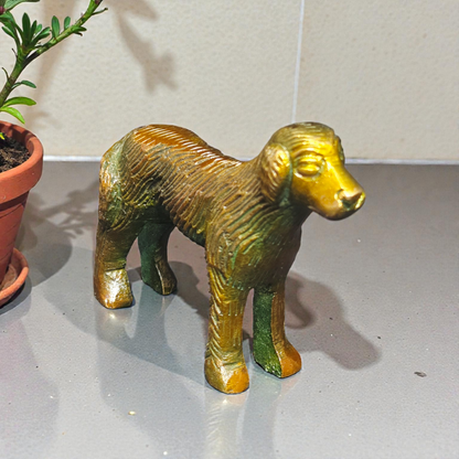 Handcrafted Pure Brass Dog Idol – Decorative Loyal Companion Statue for Home & Office