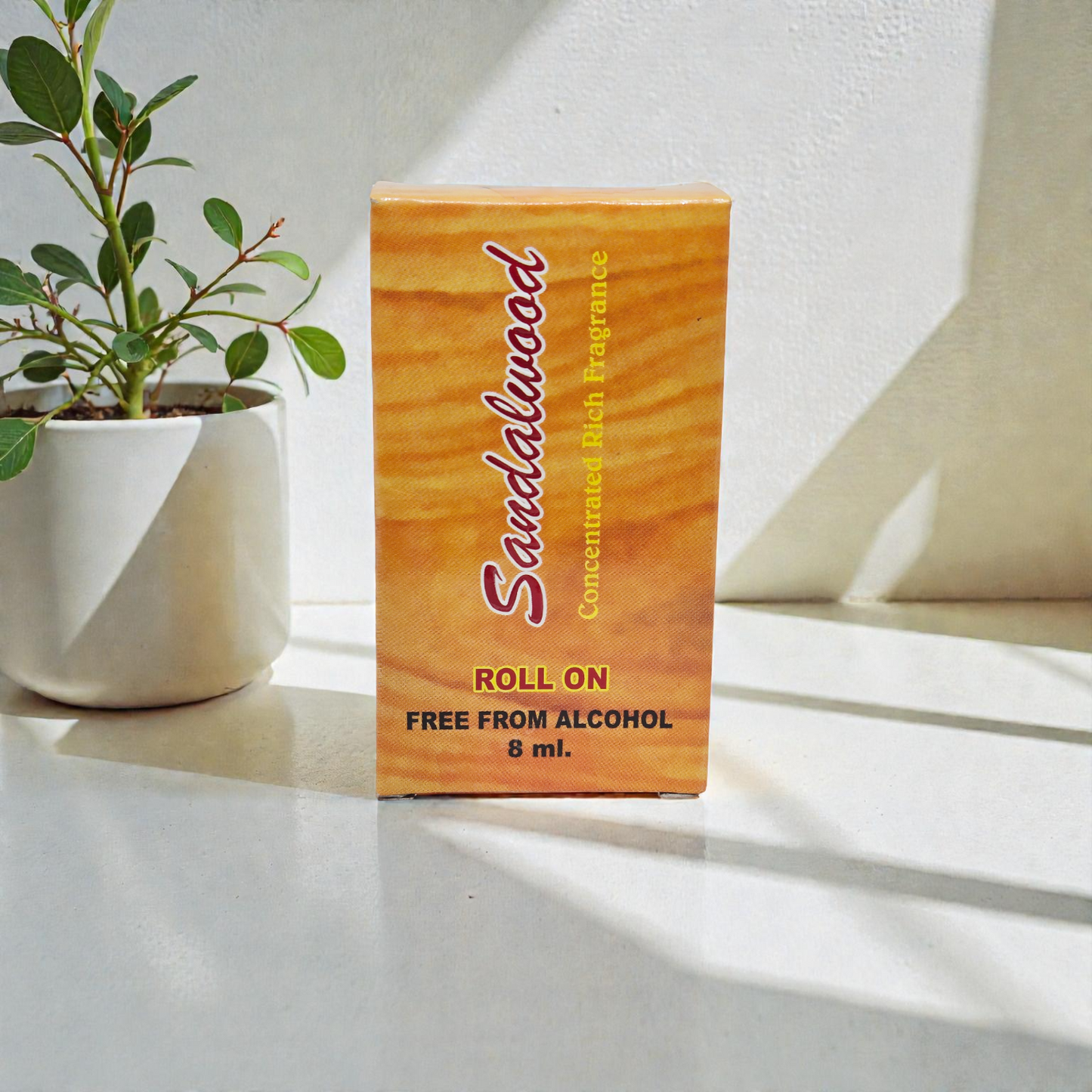 Khadi Natural Sandalwood Roll-On Perfume – 8ml Alcohol-Free Concentrated Rich Fragrance