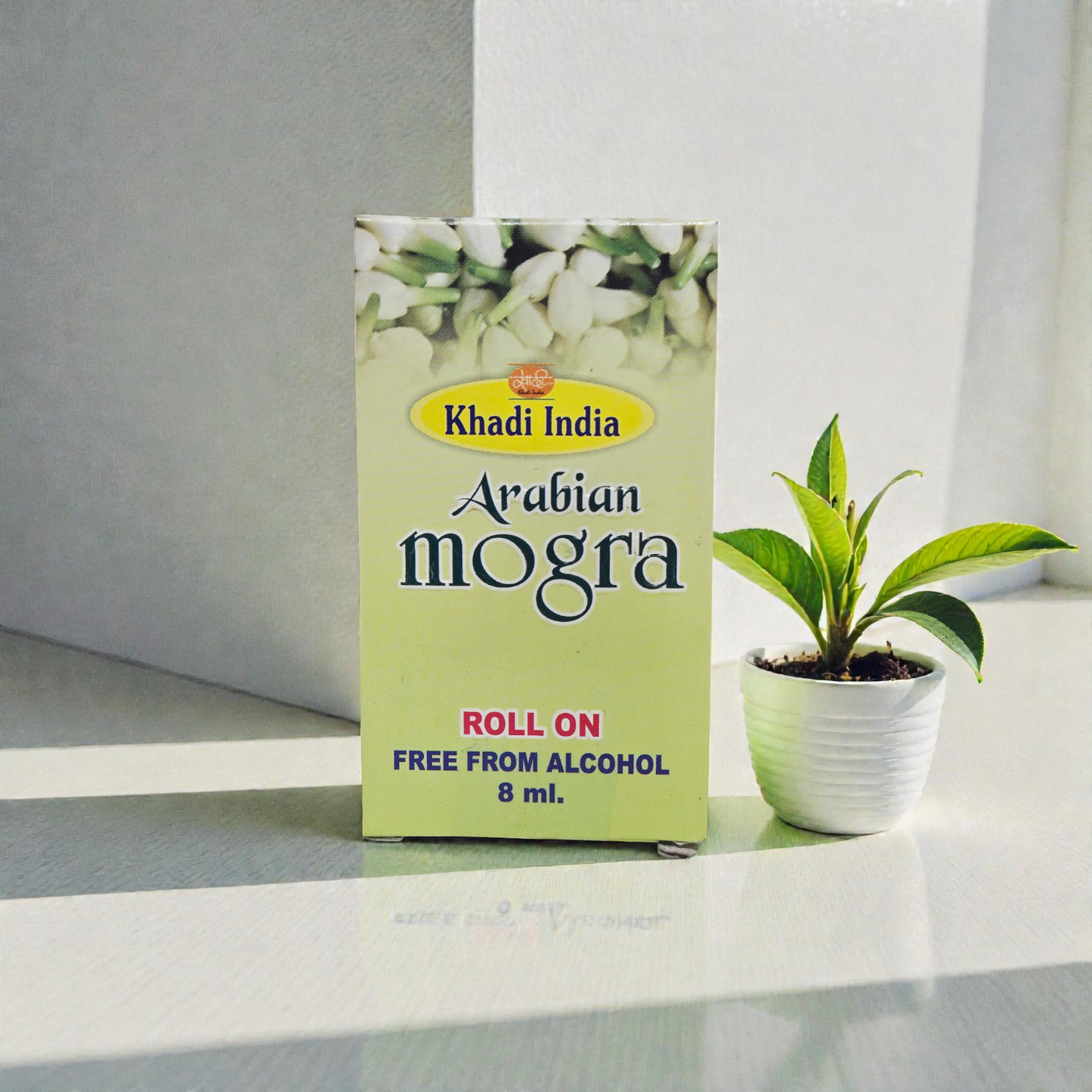 Khadi Natural Arabian Mogra Roll-On Perfume – 8ml Alcohol-Free Concentrated Attar for Long-Lasting Freshness