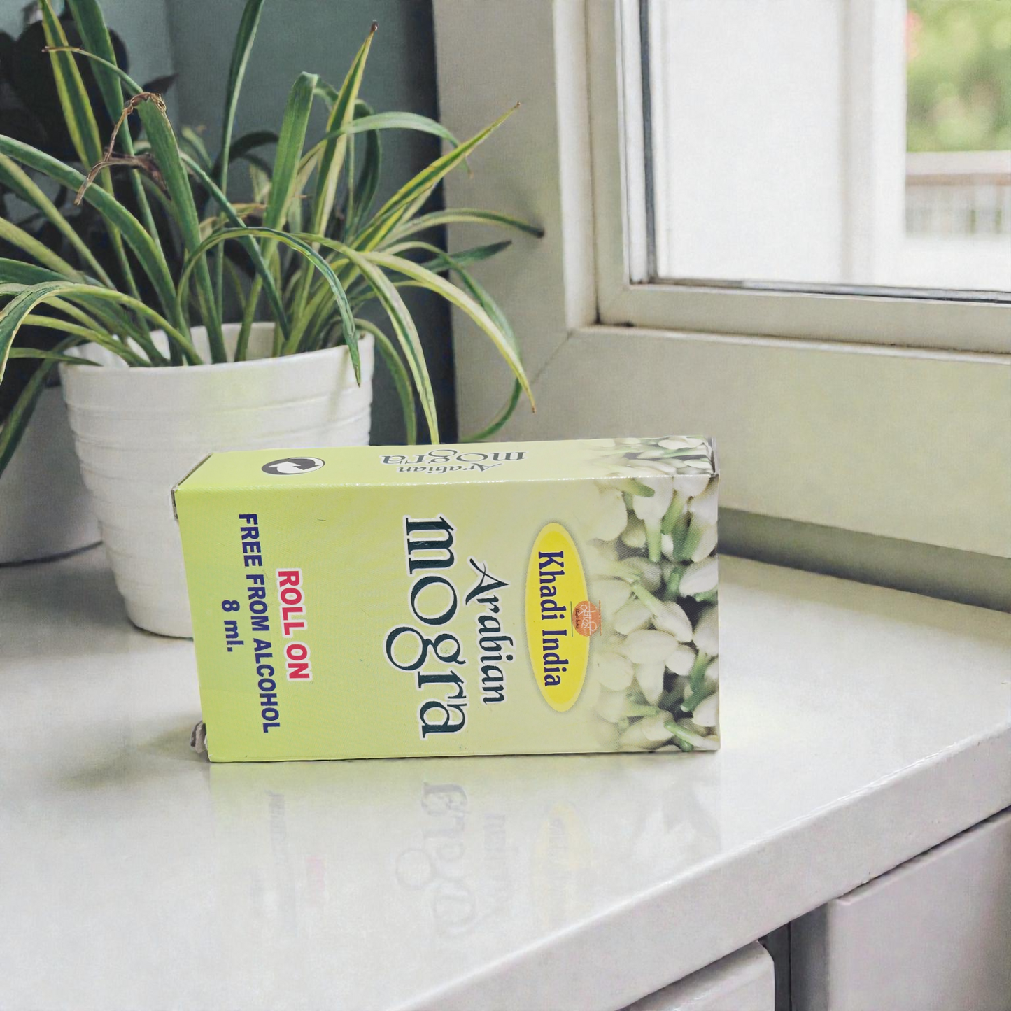 Khadi Natural Arabian Mogra Roll-On Perfume – 8ml Alcohol-Free Concentrated Attar for Long-Lasting Freshness