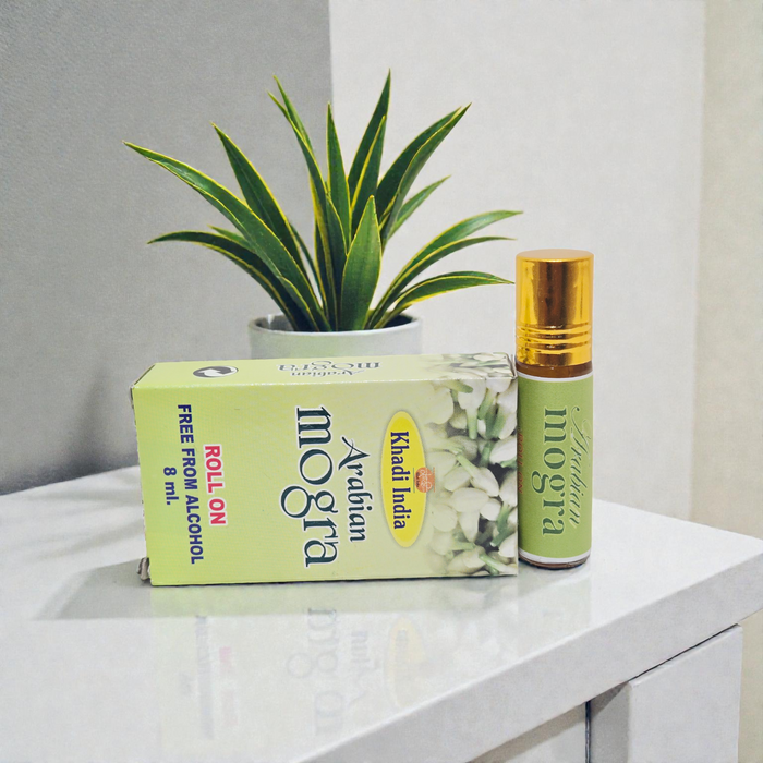 Khadi Natural Arabian Mogra Roll-On Perfume – 8ml Alcohol-Free Concentrated Attar for Long-Lasting Freshness