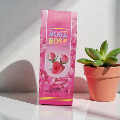 Khadi Natural rose perfume with pure floral fragrance, long-lasting aroma, travel-friendly 20ml bottle.
