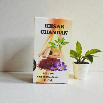 Khadi Natural Kesar Chandan Roll-On Perfume – 8ml Alcohol-Free Attar