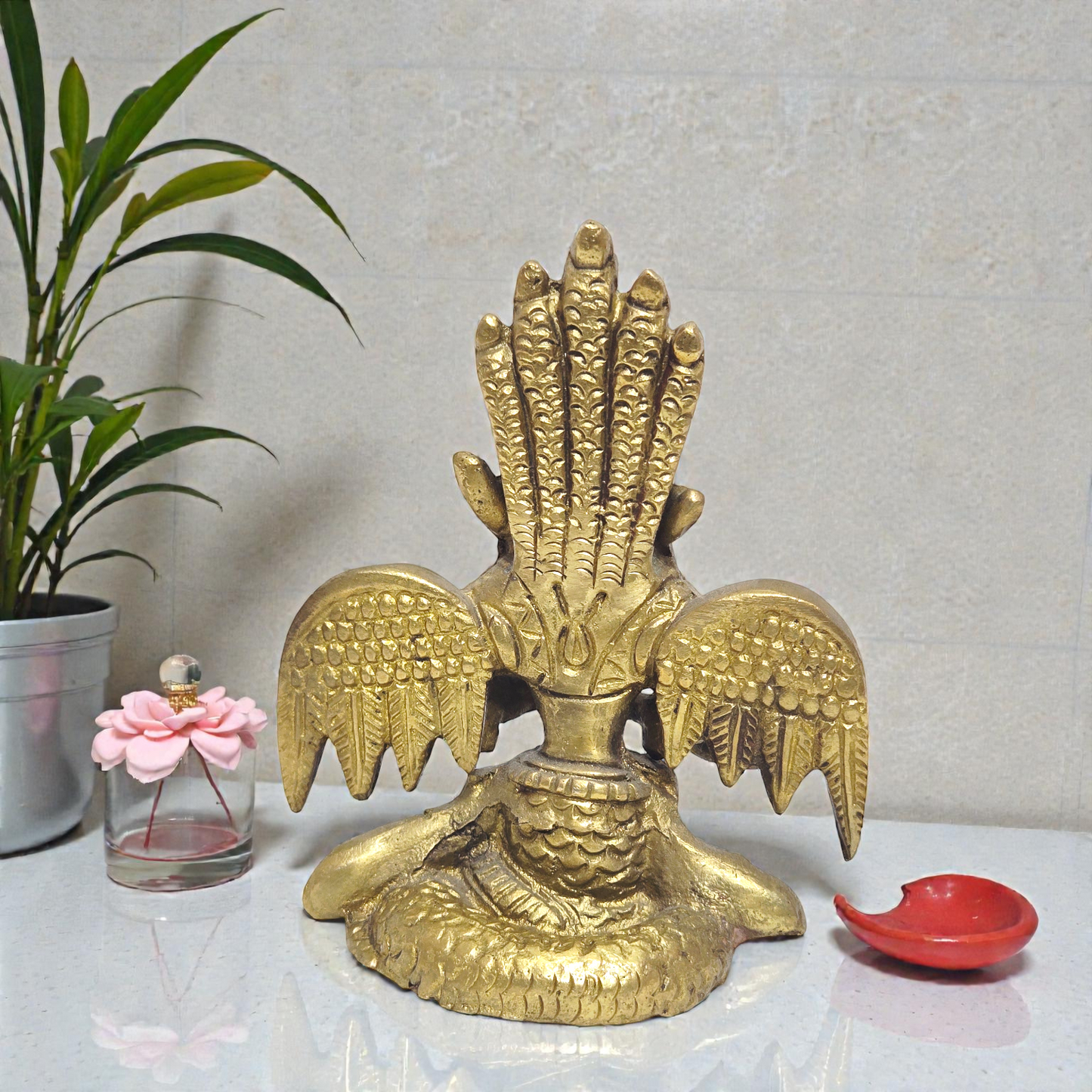 Handcrafted Pure Brass Maa Mansa Devi Idol – Goddess of Snakes Statue for Protection & Spiritual Decor