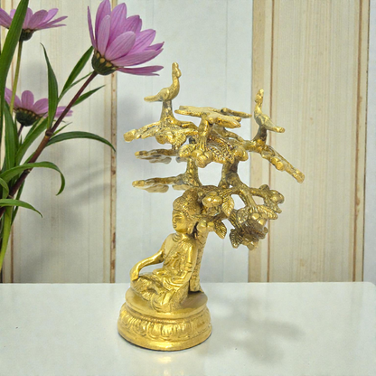 Khadi Brass Kalpavriksha Tree | Handcrafted Peacock Idol