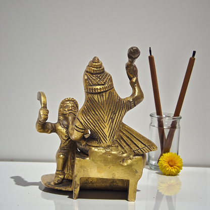 Handcrafted Pure Brass Maa Durga Idol – Mahishasura Mardini Statue for Home Temple & Decor