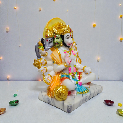 Panchmukhi Hanuman Ji Polyresin Idol – Multi-Color Hand-Painted Spiritual Statue for Protection & Home Decor