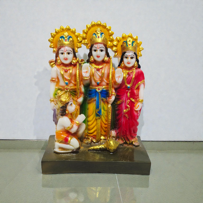 Handcrafted Ram Darbar Polyresin Idol – Shri Ram, Laxman, Sita and Hanuman Statue for Home Temple & Vastu
