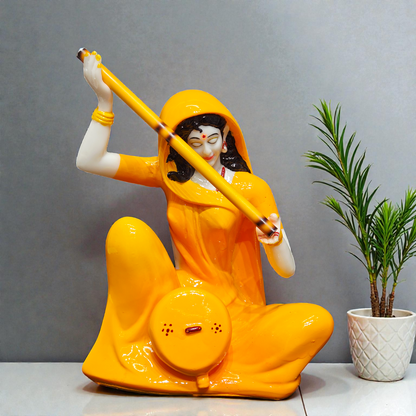 Meera Bai Marble Finish Statue | Polyresin Idol 9 Inch for Home Temple & Décor