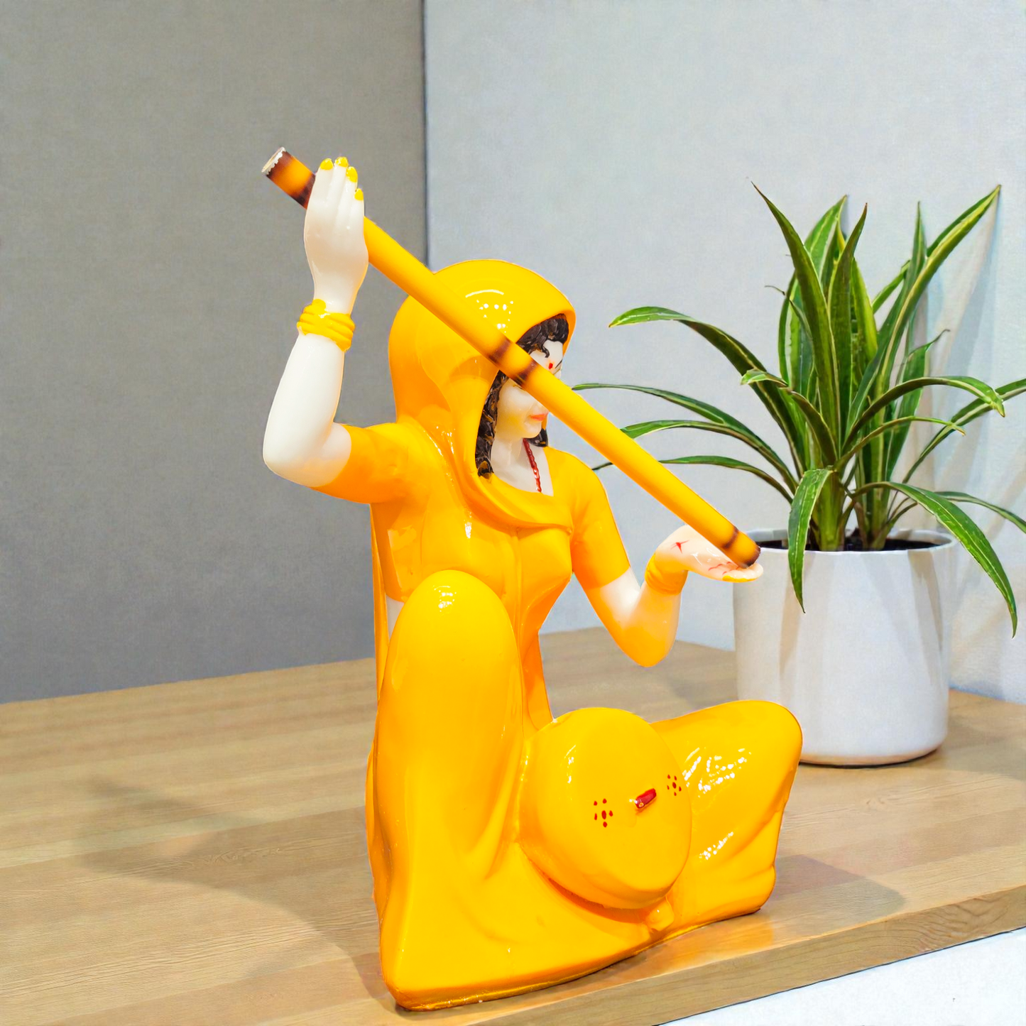 Meera Bai Marble Finish Statue | Polyresin Idol 9 Inch for Home Temple & Décor