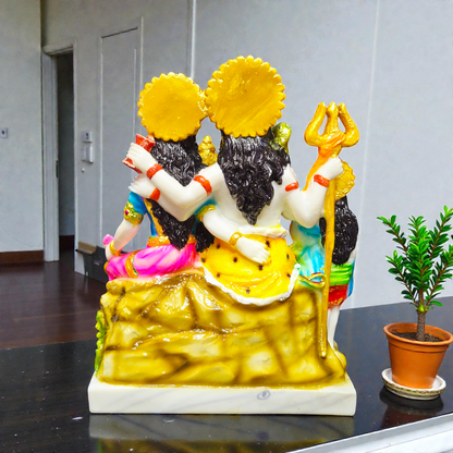 Handcrafted Shiv Parivar Polyresin Idol – Complete Shiva Family Statue with Ganesha and Kartikeya for Home Temple & Vastu
