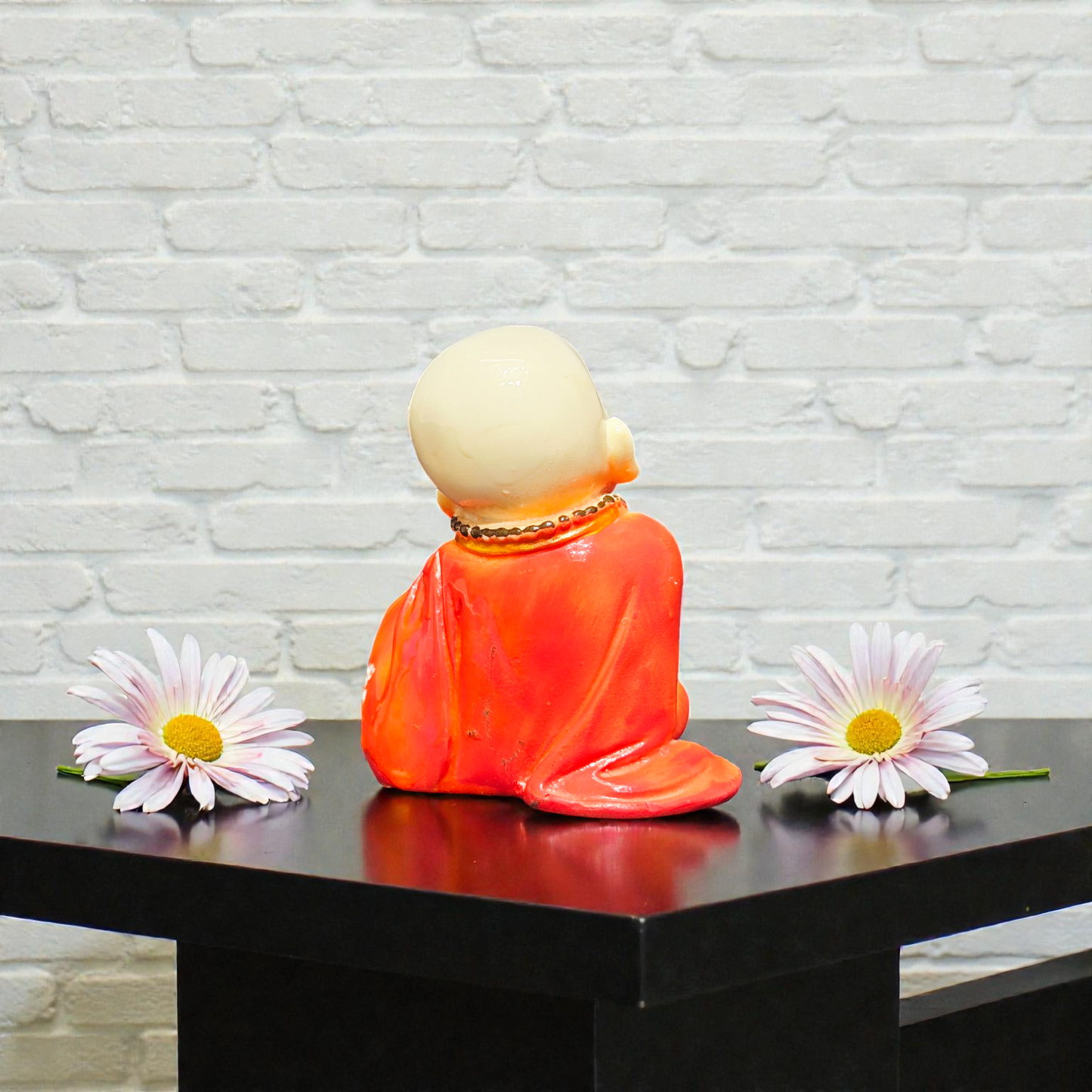 Set of 3 Miniature Baby Buddha Polyresin Idols – Hear, See, Speak No Evil Monk Statues for Home Decor, Office Desk & Gifting